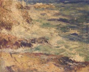 Waves Breaking Against The Shore by George Elmer Browne