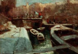 Loading Barges by George Elmer Browne