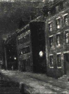 Evening Street Scene by George Elmer Browne