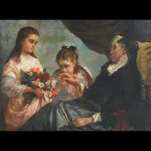 Visiting Grandmother by Henriette (Sophie) Bouteiller Browne