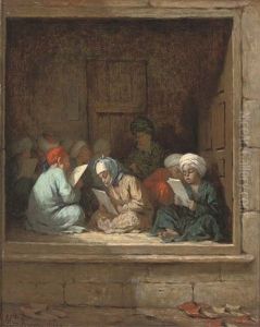 A Turkish Schoolroom by Henriette (Sophie) Bouteiller Browne