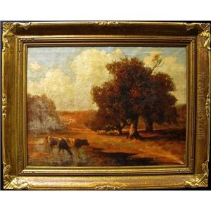 Cattle In A Summer Landscape by Joseph Archibald Browne