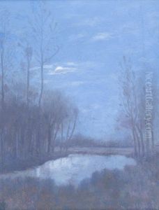 River Scene At Dusk by Joseph Archibald Browne