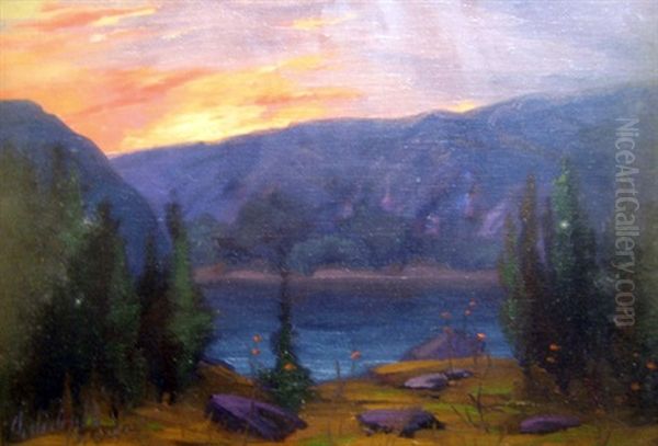 Sundown At Tadousac, Quebec (+ The Rising Moon At Tadousac, Quebec; 2 Works) - view 1
