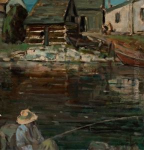 Boy Fishing by Peleg Franklin Brownell