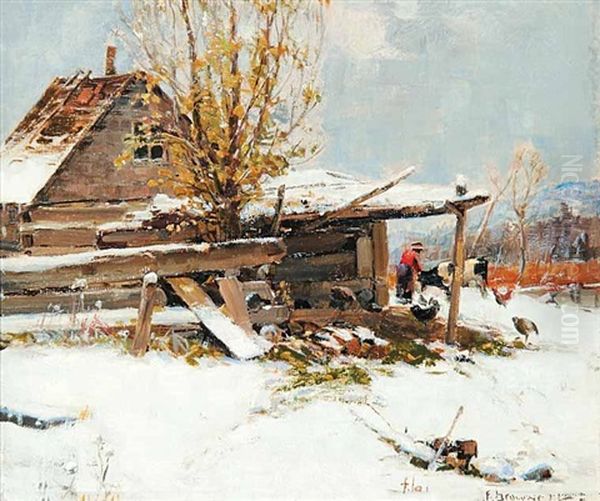 Untitled - Barnyard Chores In Winter - view 1