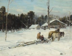 Hauling Cordwood by Peleg Franklin Brownell