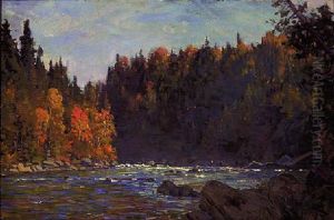 Canoeists On The Gatineau River, Quebec