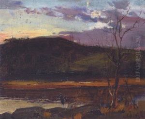 Sunset With Heron