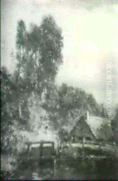 Figure On A Path To A Fish Pond - view 1