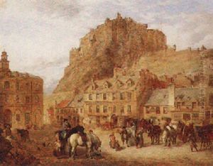 Edinburgh Castle From The Grassmarket by George Washington Brownlow