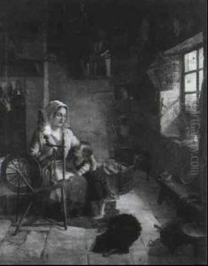 Interior Genre Scene by George Washington Brownlow