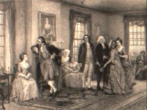 The First Meeting Of George And Martha Washington by Jennie Augusta Brownscombe