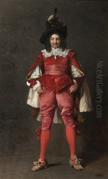 Nobleman Standing In A Red Garment - view 1