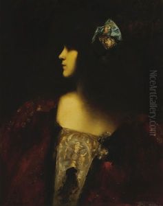 Portret Damy S Masli by Vaclav Brozik