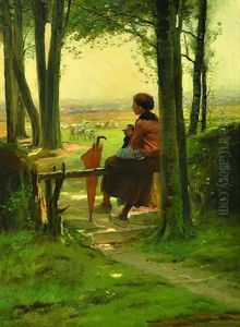 The Resting Brittany Girl by Vaclav Brozik