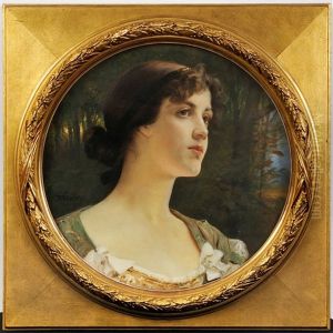 Kruhovy Portret Divky (podobizna Dcery) by Vaclav Brozik