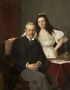 Portrat Des Grafen Von Seilern Mit Tochter by Vaclav Brozik