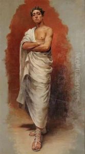 A Portrait Of A Man In A Roman Toga A Portrait Of A Man In A Roman Toga