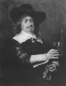 Portrait Of A Man Holding A Glass And Glove by Vaclav Brozik