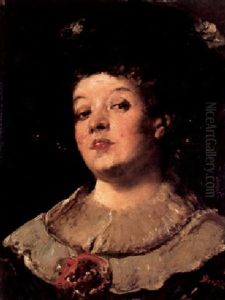 Portrait Einer Jungen Frau Mit Hut by Vaclav Brozik