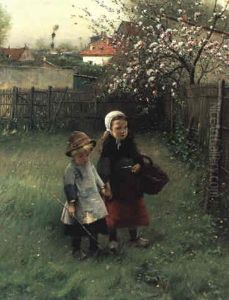 Kinder Im Fruhling by Vaclav Brozik