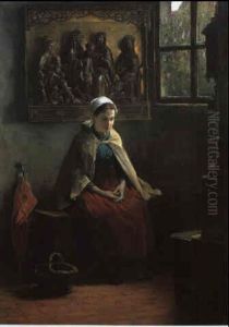 Andacht In Der Kapelle by Vaclav Brozik