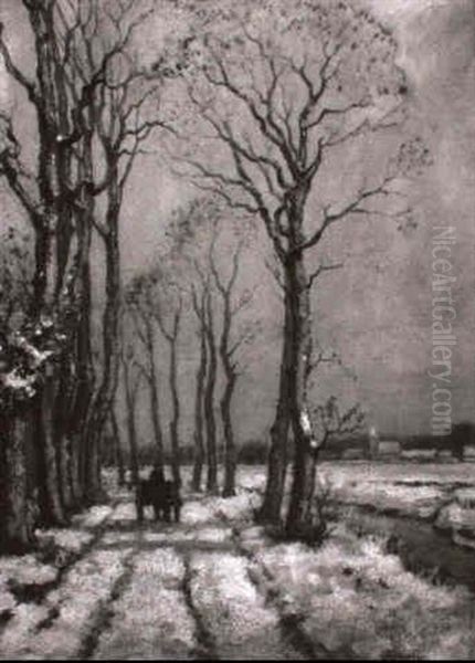 Winterlandschaft Mit Pferdewagen - view 1