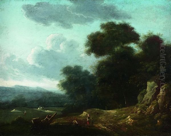 Paysage Avec Une Bergere Demandant Son Chemin - view 1