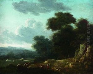 Paysage Avec Une Bergere Demandant Son Chemin by Lazare Bruandet