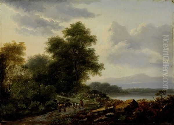 Landschaft Mit Hirt Und Zwei Kuhen - view 1