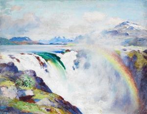 The Stora Sjofallet Waterfall / The Great Lake Waterfall / Northern Sweden (lappland) by William Blair Bruce