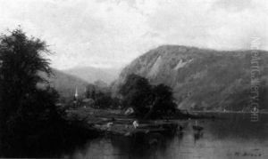 Cows Watering In The Mountain Valley by William Blair Bruce