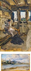 Lady On A Train; View By The Riverbank