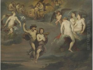 Ascent Of Pysche To Olympus by Lajos Bruck