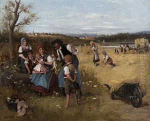 Les Moissons by Lajos Bruck