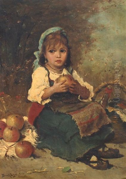 Young Peasant Girl With Apples - view 1