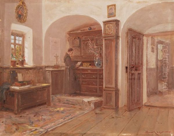 Interieur Mit Jungem Kapuziner-monch - view 1