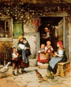 Delutani Uzsonna (afternoon Meal) by Lajos Bruck