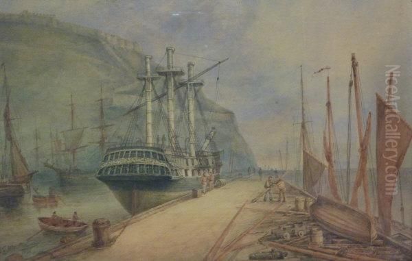 Sailing Vessels In Scarborough Harbour - view 1
