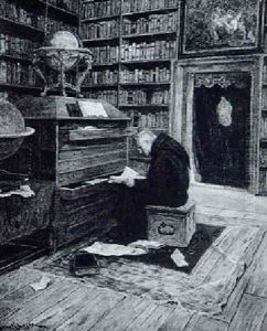 Studierender Monch In Der Bibliothek Studierender Monch In Der Bibliothek