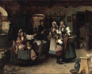 Die Gratulanten by Lajos Bruck