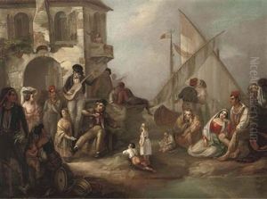 A Tune On A Maltese Quay by Hermann Bruecke