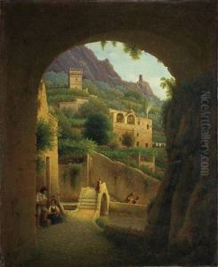Italian Landscape by Johann Wilhelm Bruecke