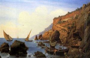 Am Golf Von Neapel Bei Sorrent by Johann Wilhelm Bruecke