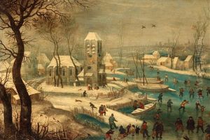 Winter Landscape With Skaters