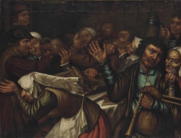 Boors In A Tavern Drinking And Merrymaking - view 1