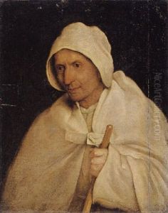 A Study Of A Pilgrim, Holding A Staff