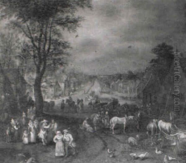 Figures In A Market Square - view 1