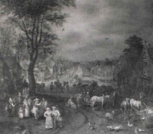 Figures In A Market Square by Pieter Bruegel the Elder